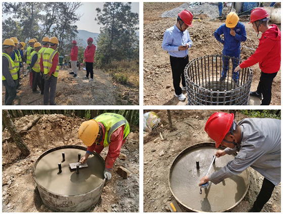 巍山县红岩村光伏电站项目35kV送出线路工程基础浇筑全部完成